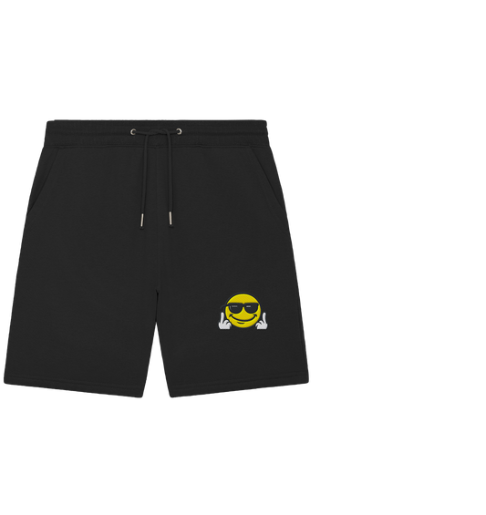 Smiley mit Mittelfinger – Gute Laune. Schlechte Laune. Klar geregelt. - Organic Jogger Shorts (Stick)