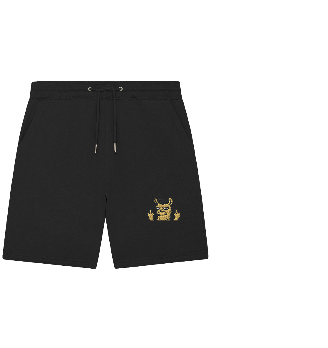 Lama mit Mittelfinger – Dein Mode-Statement gegen soziale Überforderung - Organic Jogger Shorts (Stick)