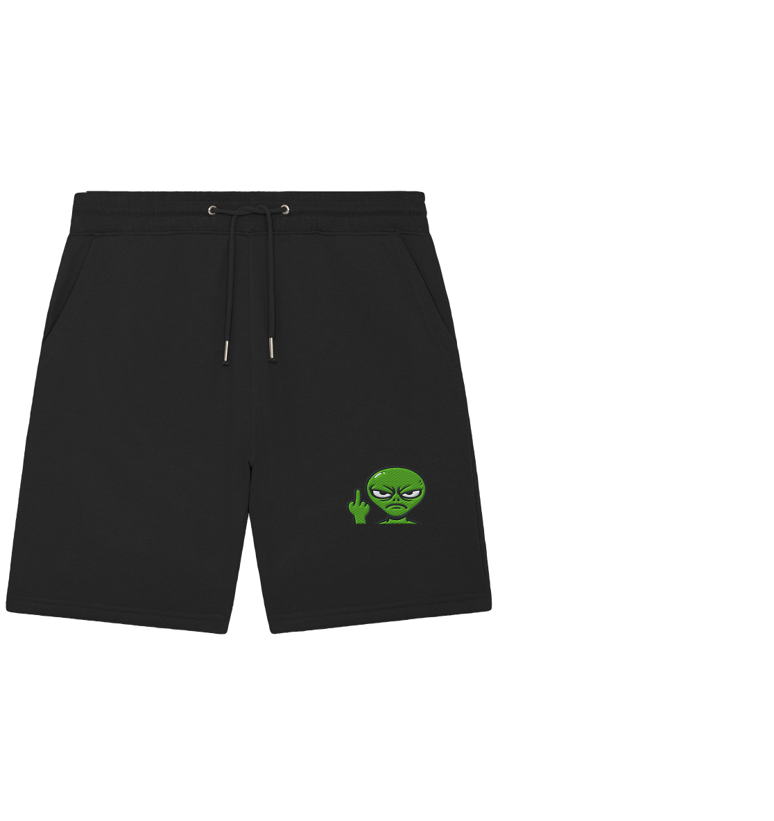 Alien mit Mittelfinger – Erdleben ist kein Ponyhof - Organic Jogger Shorts (Stick)