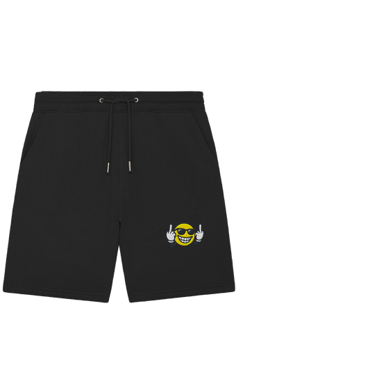 Smiley mit Mittelfinger – Nett lächeln. Weitergehen. - Organic Jogger Shorts (Stick)