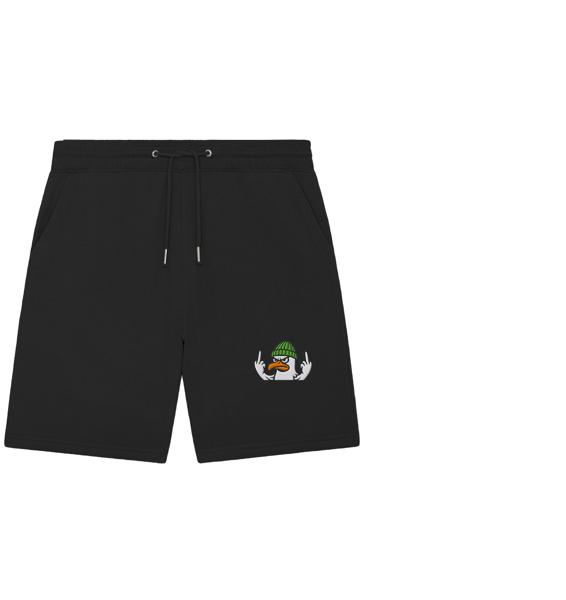 Möwe mit Mittelfinger – Vogel zeigen, Stil behalten - Organic Jogger Shorts (Stick)