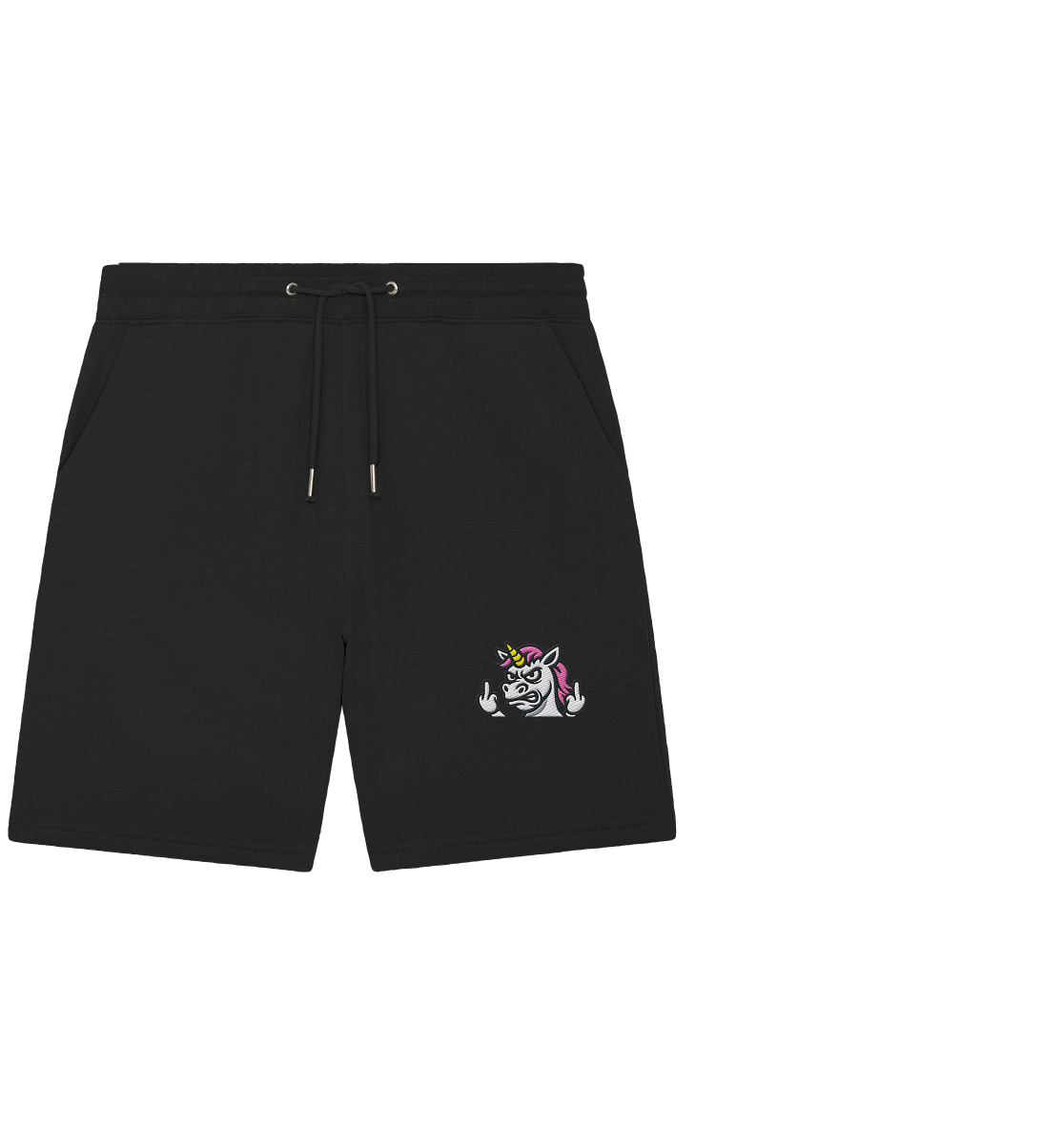 Einhorn mit Mittelfinger – Sag’s mit dem Horn - Organic Jogger Shorts (Stick)