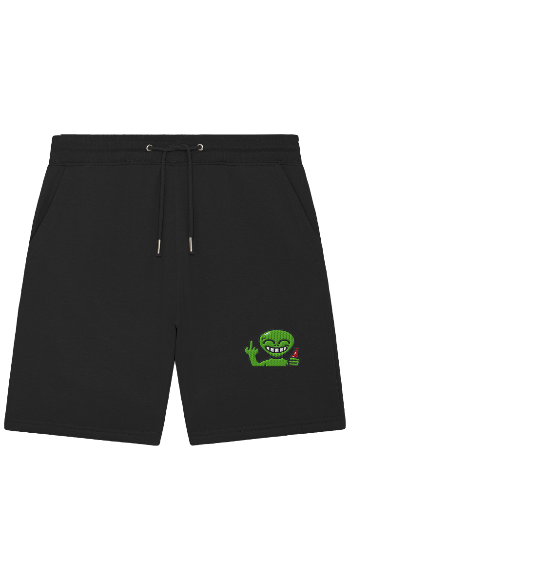 Alien mit Mittelfinger – Cosmic Party, irdischer Finger - Organic Jogger Shorts (Stick)
