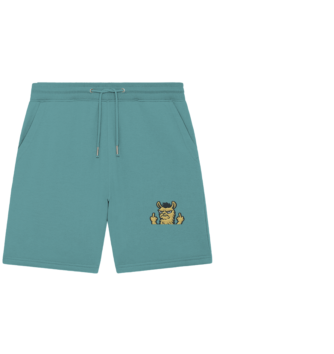 Lama mit Mittelfinger – Dein Mode-Statement gegen soziale Überforderung - Organic Jogger Shorts (Stick)