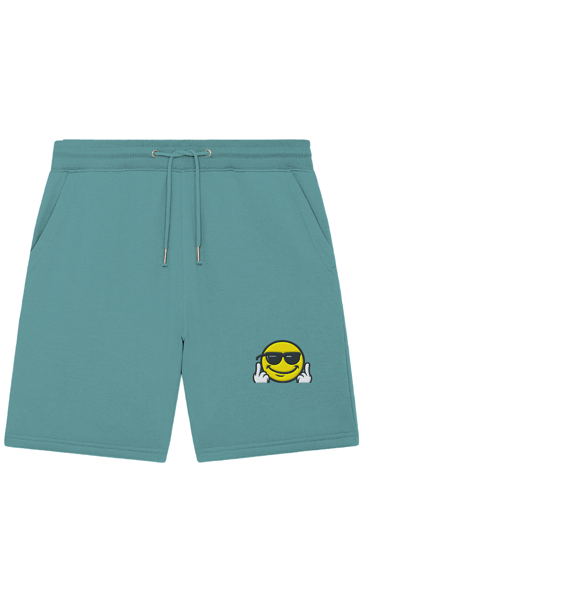 Smiley mit Mittelfinger – Gute Laune. Schlechte Laune. Klar geregelt. - Organic Jogger Shorts (Stick)