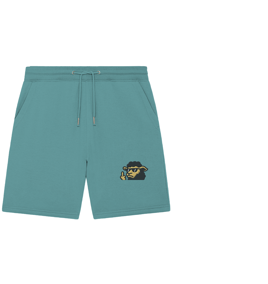 Schwarzes Schaf mit Mittelfinger – Lieber auffallen als mitlaufen - Organic Jogger Shorts (Stick)