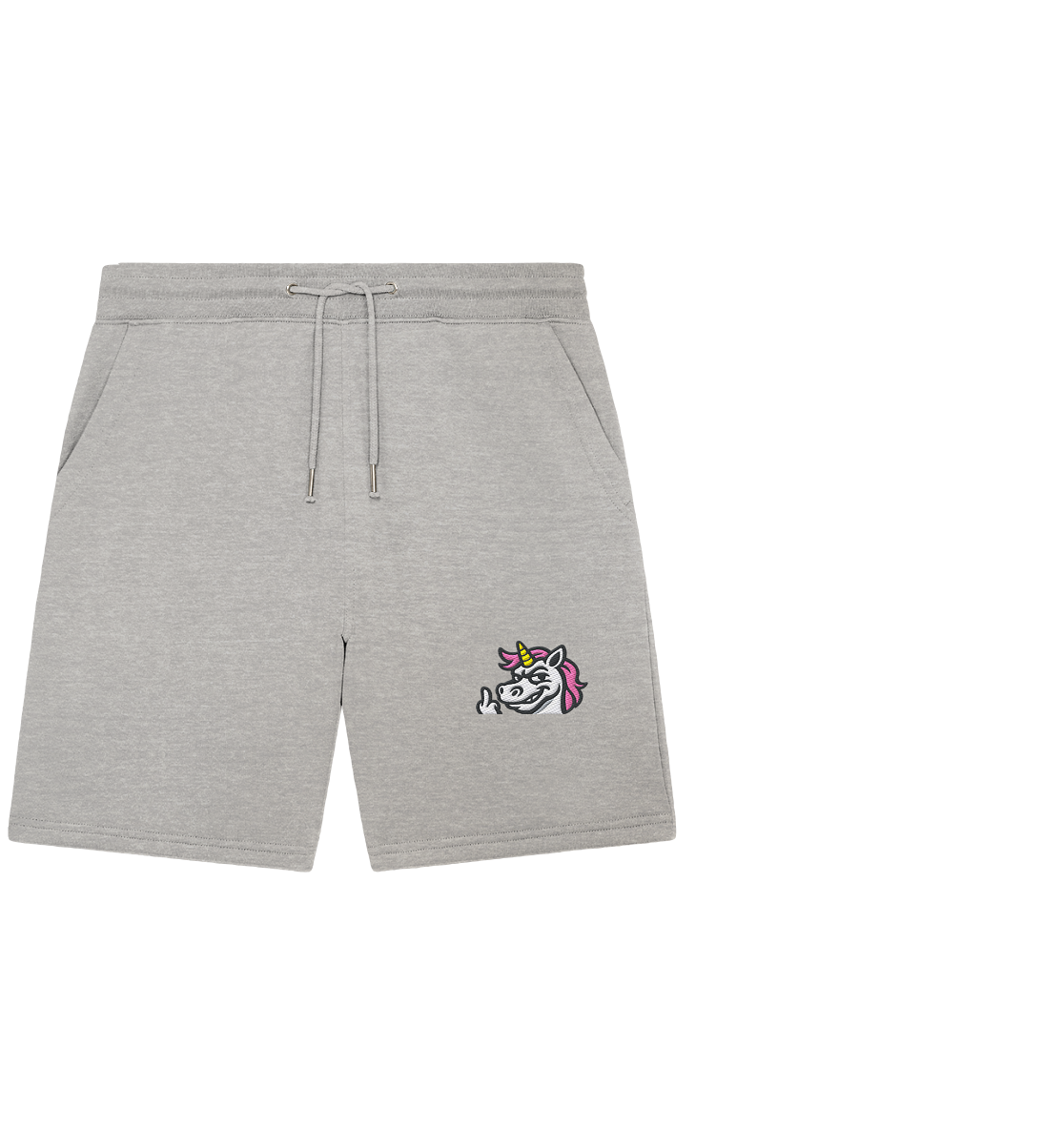 Einhorn mit Mittelfinger – Zu süß zum Ertragen, zu frech zum Ignorieren - Organic Jogger Shorts (Stick)