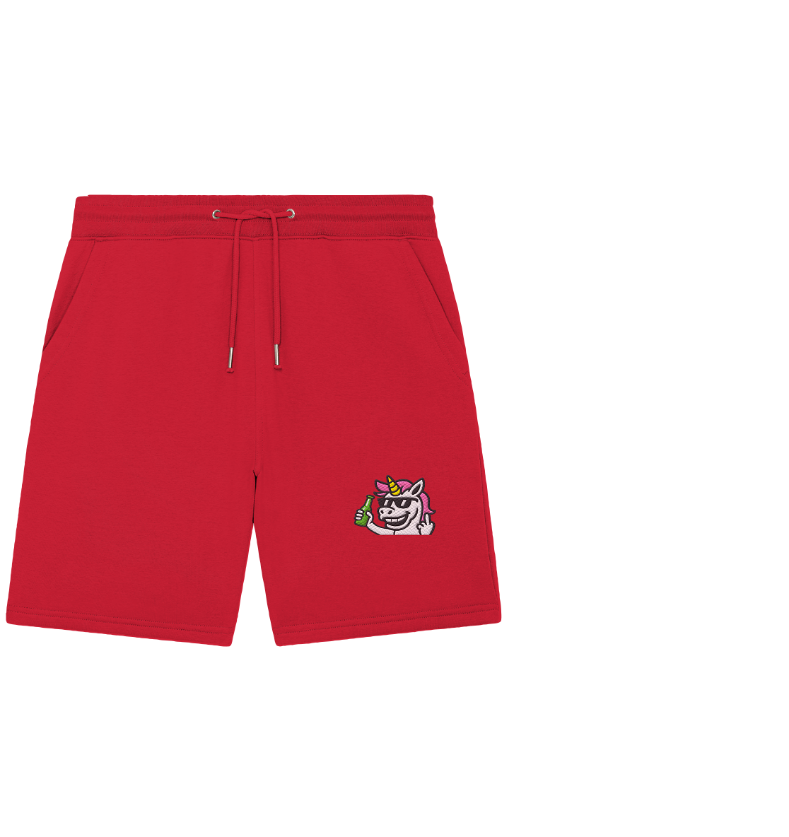 Einhorn mit Mittelfinger – Im Partymodus scheißt’s auf Glitzerregeln - Organic Jogger Shorts (Stick)