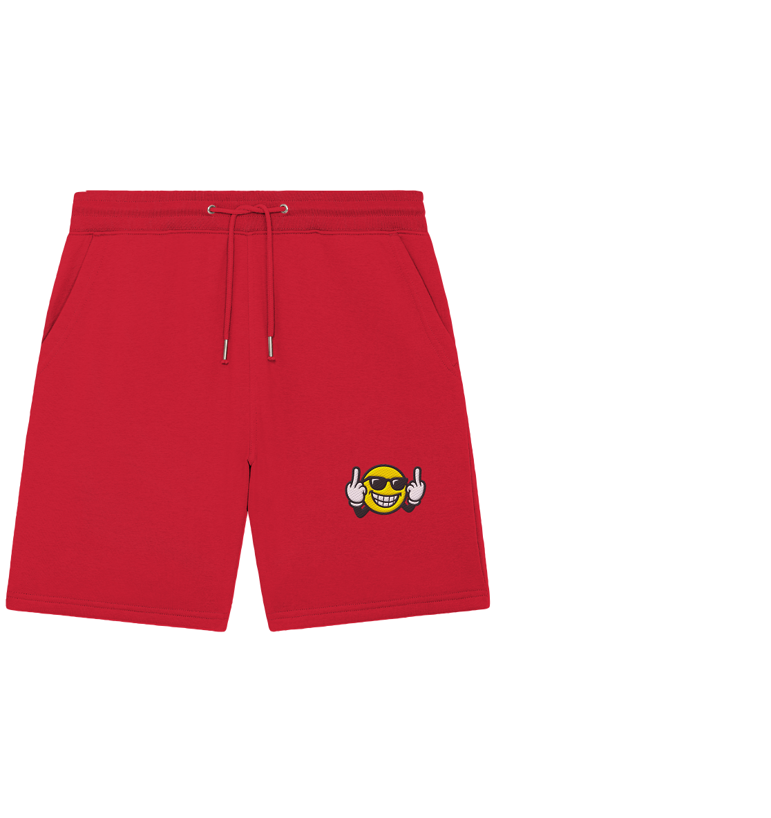 Smiley mit Mittelfinger – Nett lächeln. Weitergehen. - Organic Jogger Shorts (Stick)