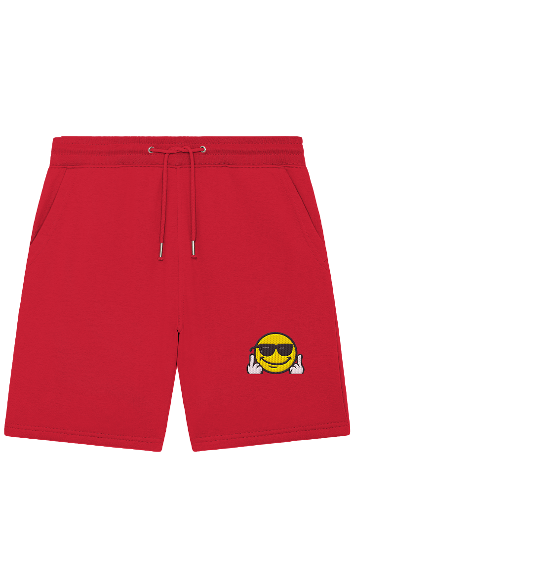 Smiley mit Mittelfinger – Gute Laune. Schlechte Laune. Klar geregelt. - Organic Jogger Shorts (Stick)