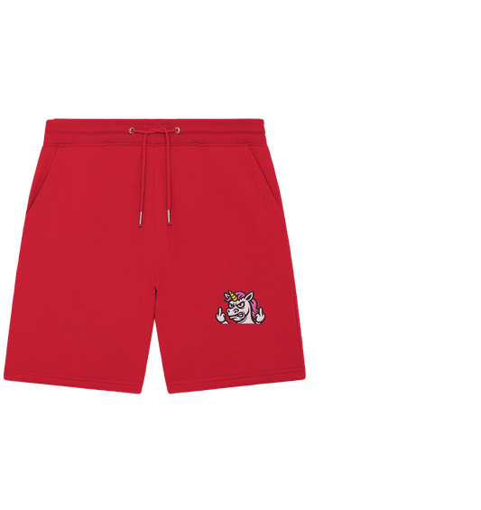 Einhorn mit Mittelfinger – Sag’s mit dem Horn - Organic Jogger Shorts (Stick)