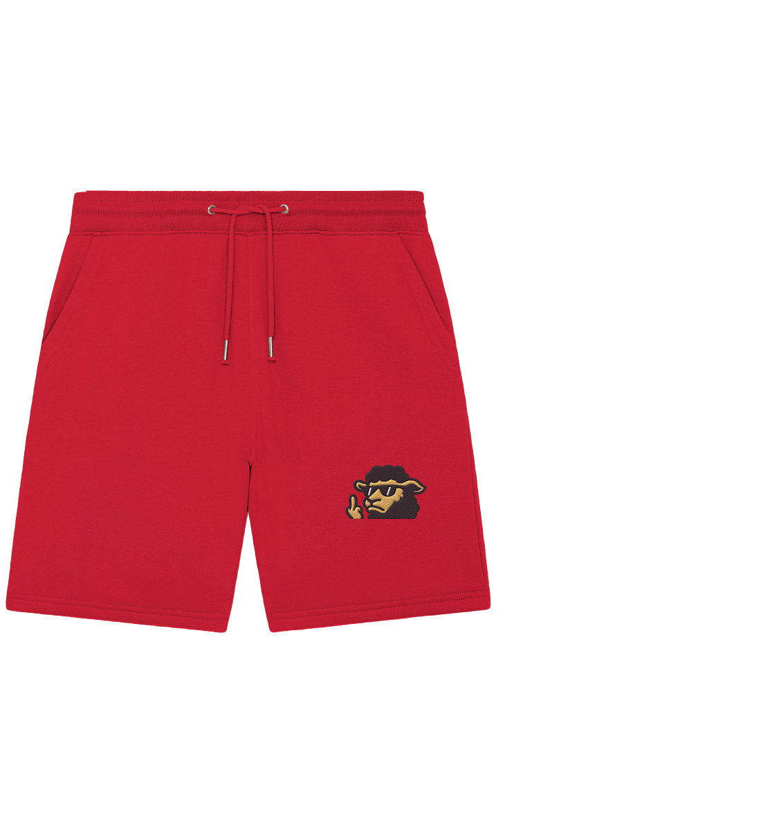 Schwarzes Schaf mit Mittelfinger – Lieber auffallen als mitlaufen - Organic Jogger Shorts (Stick)