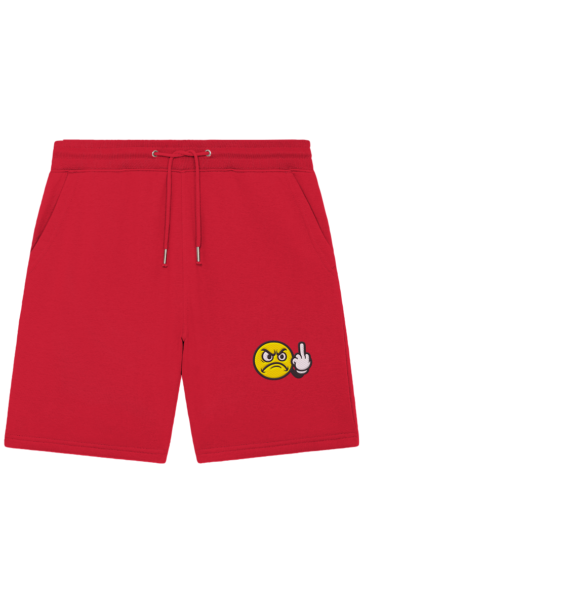 Smiley mit Mittelfinger – Dein stilles „Nope“ mit Gesicht - Organic Jogger Shorts (Stick)