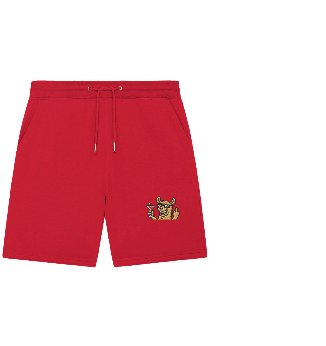 Lama mit Mittelfinger – Partymodus mit Attitüde - Organic Jogger Shorts (Stick)
