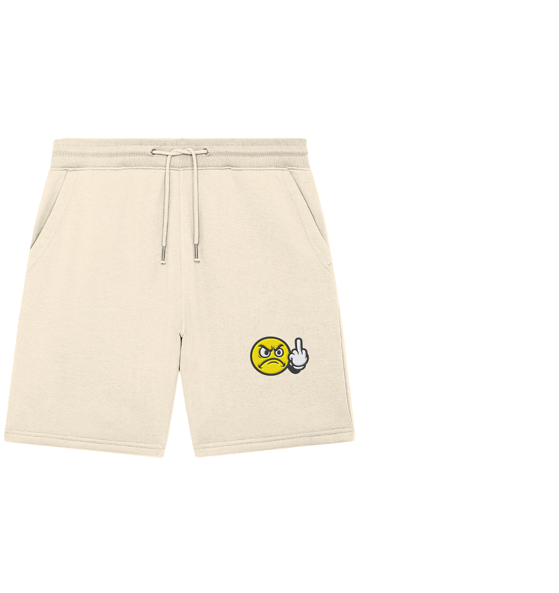 Smiley mit Mittelfinger – Dein stilles „Nope“ mit Gesicht - Organic Jogger Shorts (Stick)