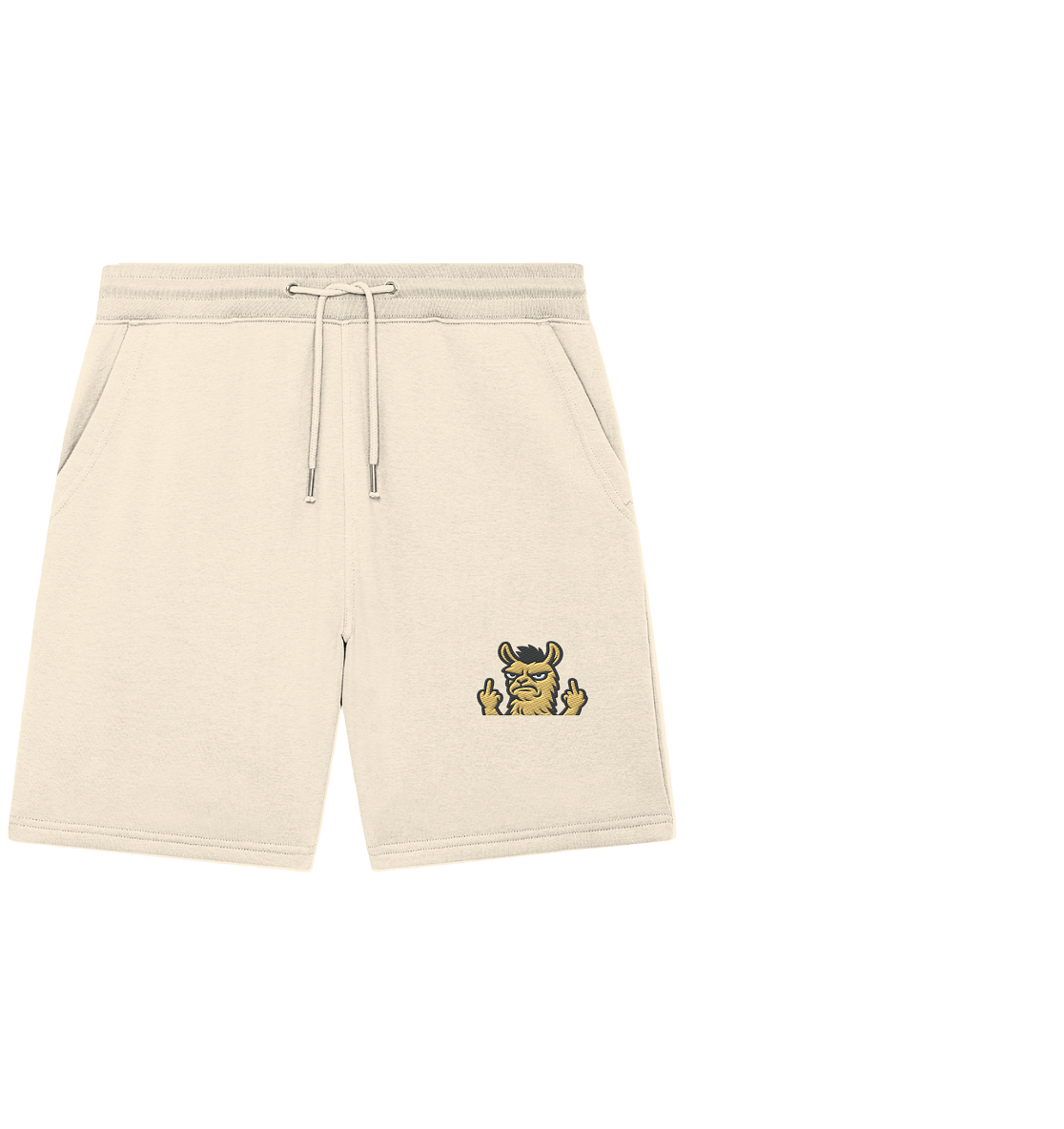 Lama mit Mittelfinger – Dein Mode-Statement gegen soziale Überforderung - Organic Jogger Shorts (Stick)