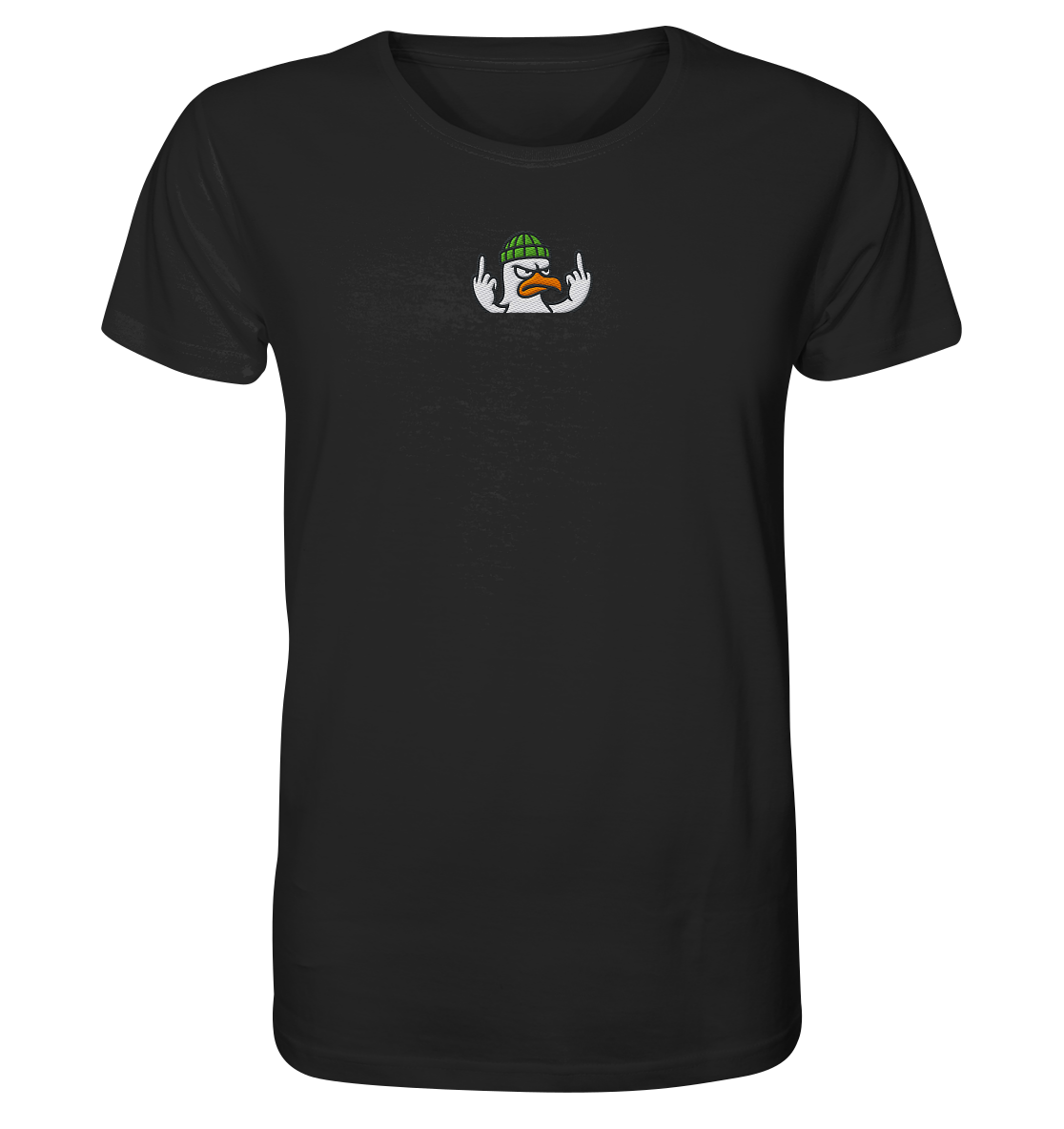 Möwe mit Mittelfinger – Kein Bock, keine Diskussionen - Organic Shirt (Stick)