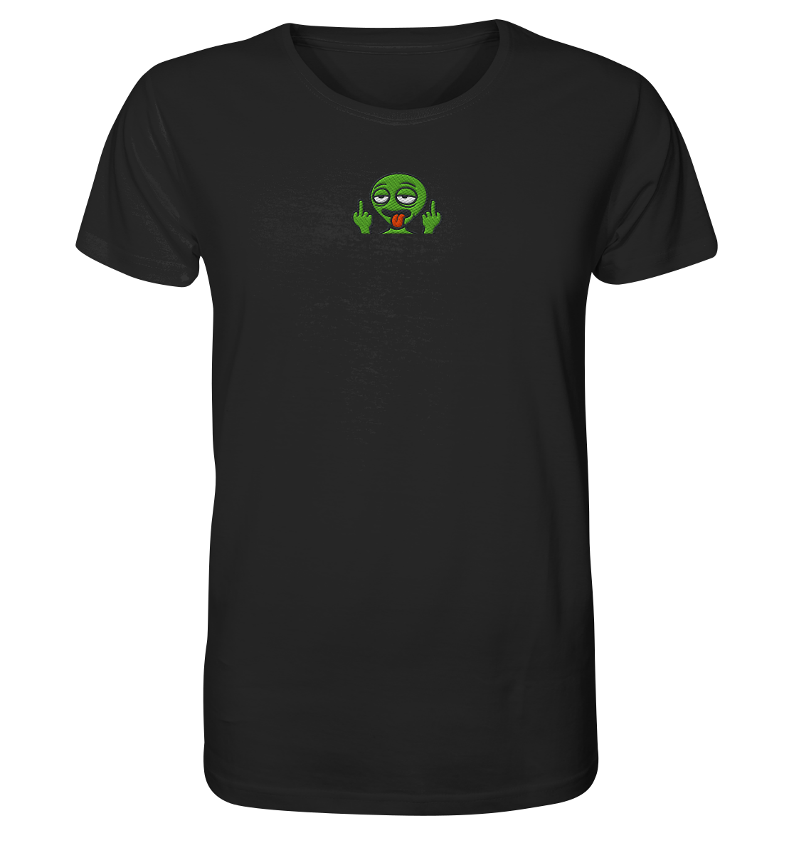 Alien mit Mittelfinger – Ich will nach Hause, aber erst flippe ich euch noch - Organic Shirt (Stick)