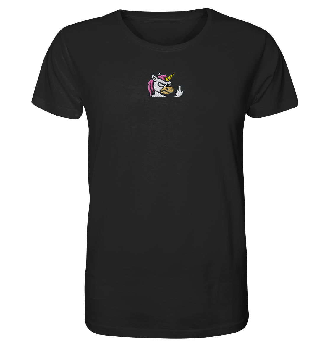 Einhorn mit Mittelfinger – Magie war gestern, jetzt kommt Klartext - Organic Shirt (Stick)