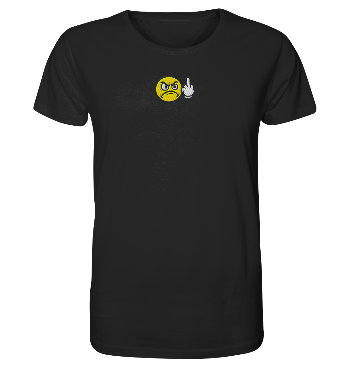Smiley mit Mittelfinger – Dein stilles „Nope“ mit Gesicht - Organic Shirt (Stick)