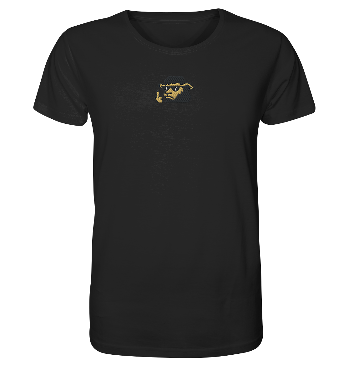 Schwarzes Schaf mit Mittelfinger – Lieber auffallen als mitlaufen - Organic Shirt (Stick)