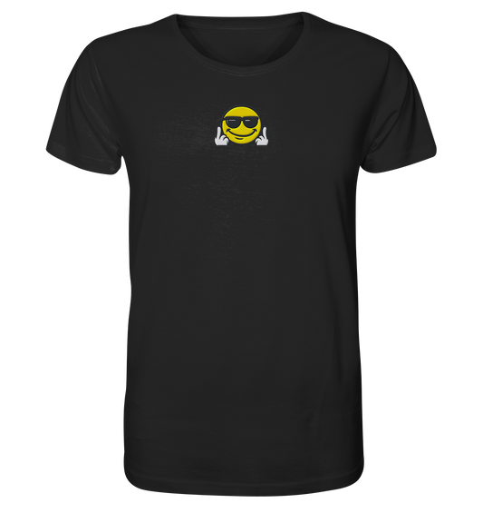Smiley mit Mittelfinger – Gute Laune. Schlechte Laune. Klar geregelt. - Organic Shirt (Stick)