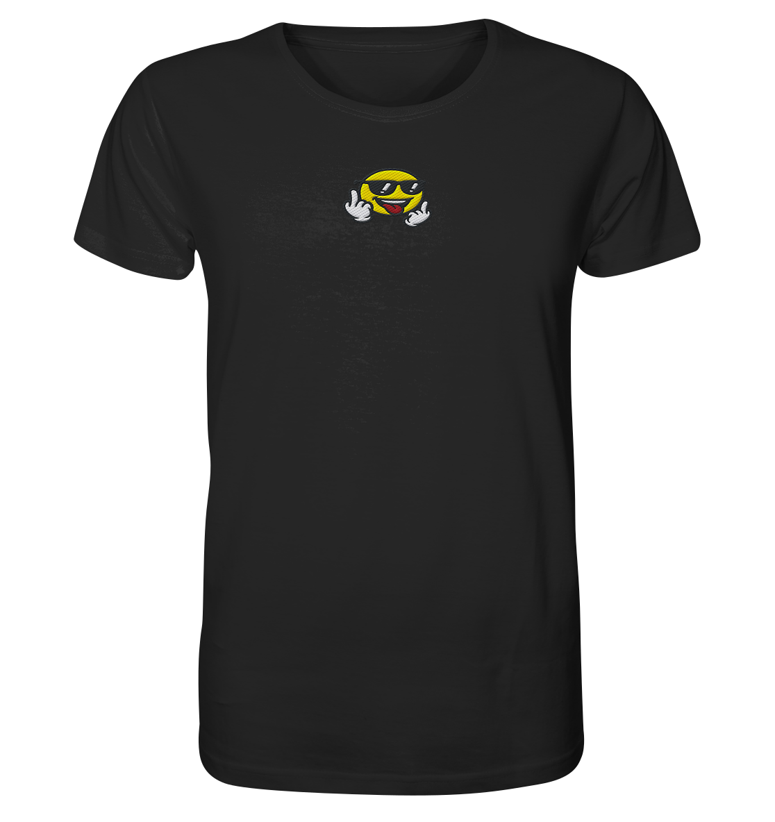 Smiley mit Mittelfinger – Der freundlichste Mittelfinger der Welt - Organic Shirt (Stick)