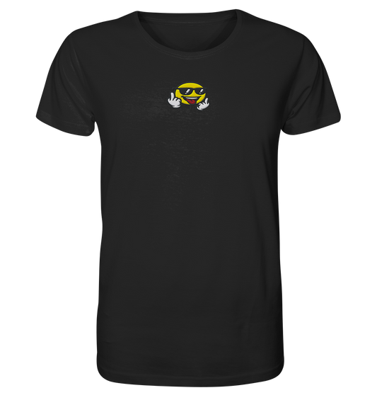 Smiley mit Mittelfinger – Der freundlichste Mittelfinger der Welt - Organic Shirt (Stick)