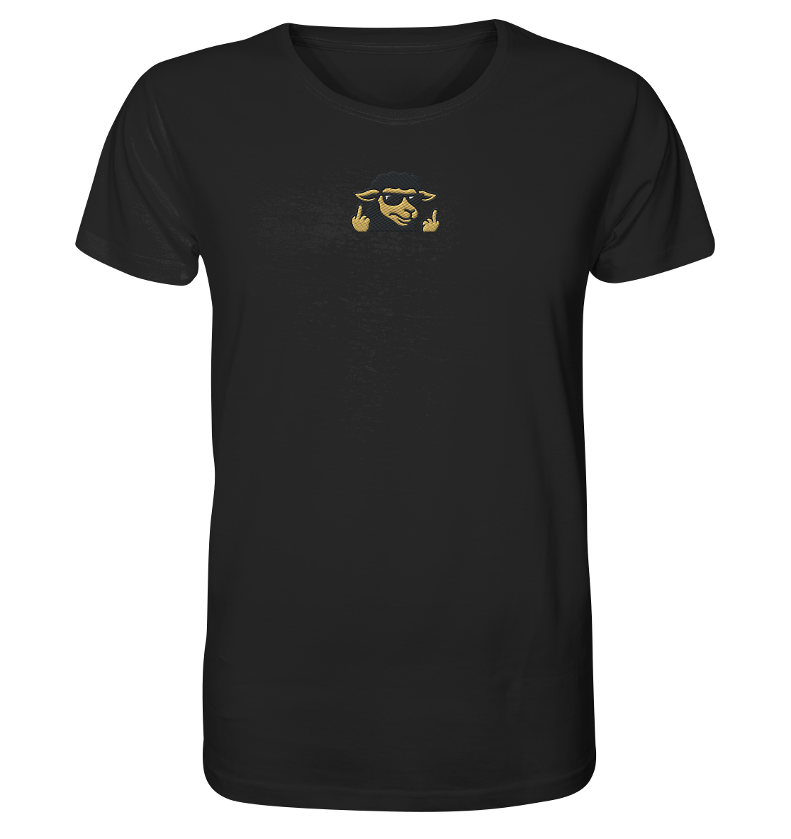 Schwarzes Schaf mit Mittelfinger – Schluss mit Nettigkeit - Organic Shirt (Stick)