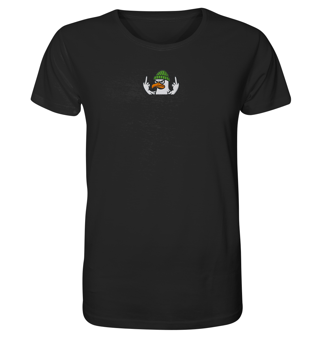 Möwe mit Mittelfinger – Vogel zeigen, Stil behalten - Organic Shirt (Stick)