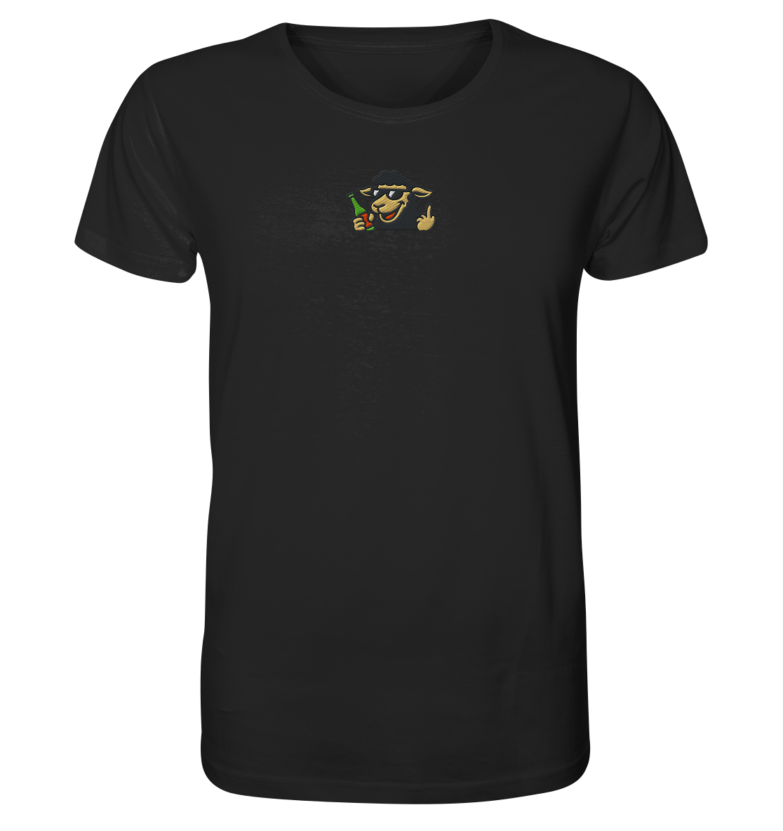 Schaf mit Mittelfinger im Partymodus – Zu viel Konfetti, zu wenig Geduld - Organic Shirt (Stick)