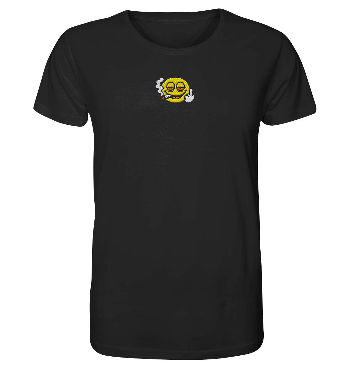 Smiley mit Mittelfinger – Wie ein Joint, nur zum Anziehen - Organic Shirt (Stick)