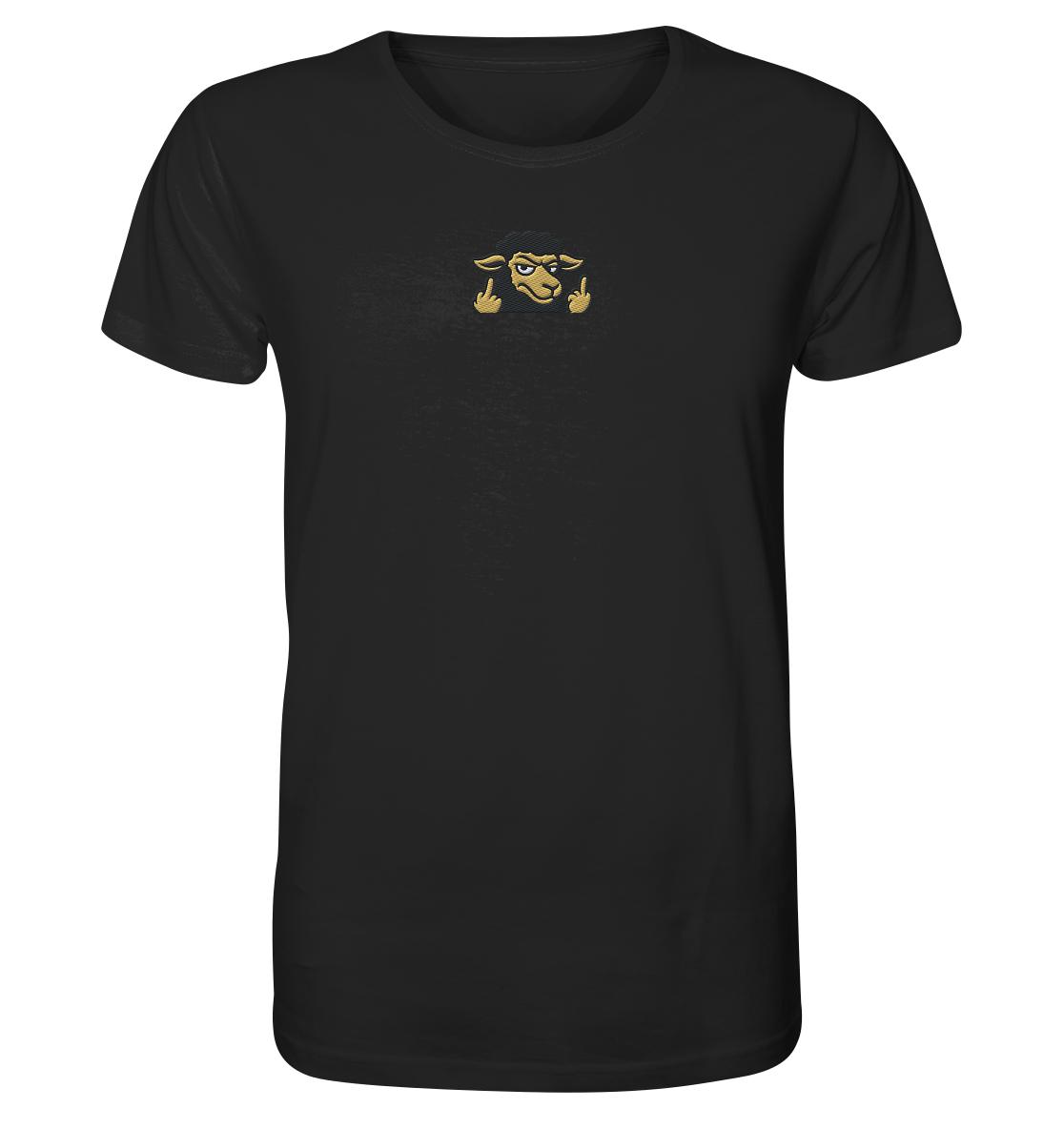 Schwarzes Schaf mit Mittelfinger – Das stille Nein in Stoffform - Organic Shirt (Stick)