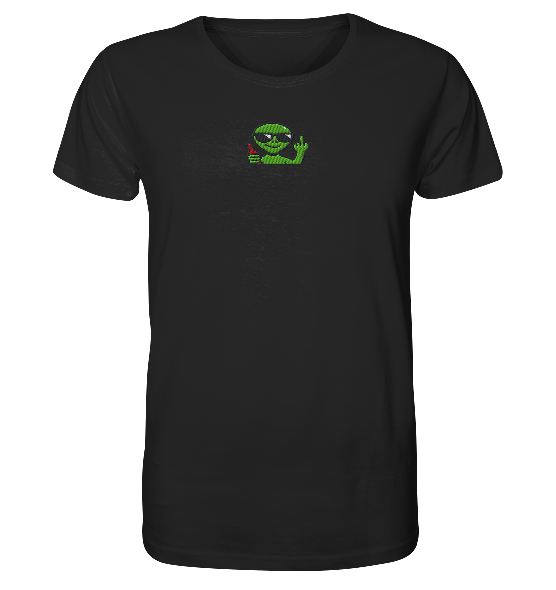 Alien mit Mittelfinger – Der Club gehört den Sternen - Organic Shirt (Stick)