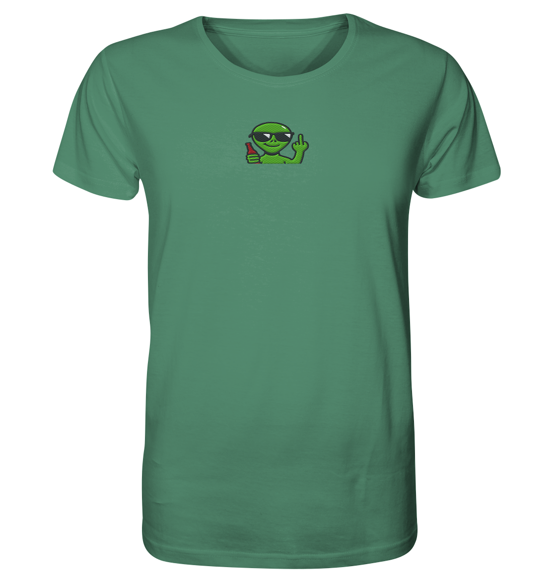 Alien mit Mittelfinger – Der Club gehört den Sternen - Organic Shirt (Stick)
