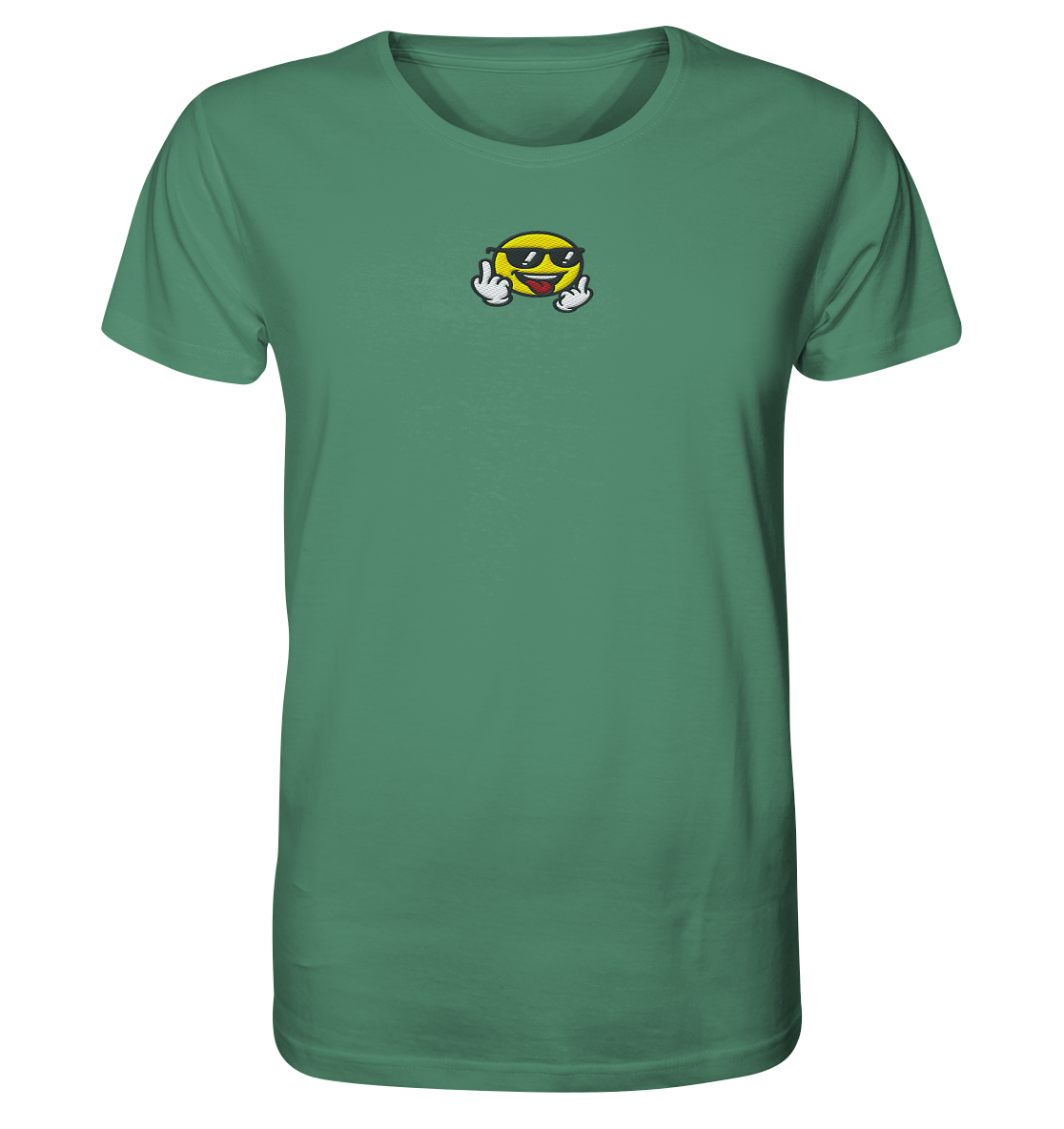 Smiley mit Mittelfinger – Der freundlichste Mittelfinger der Welt - Organic Shirt (Stick)