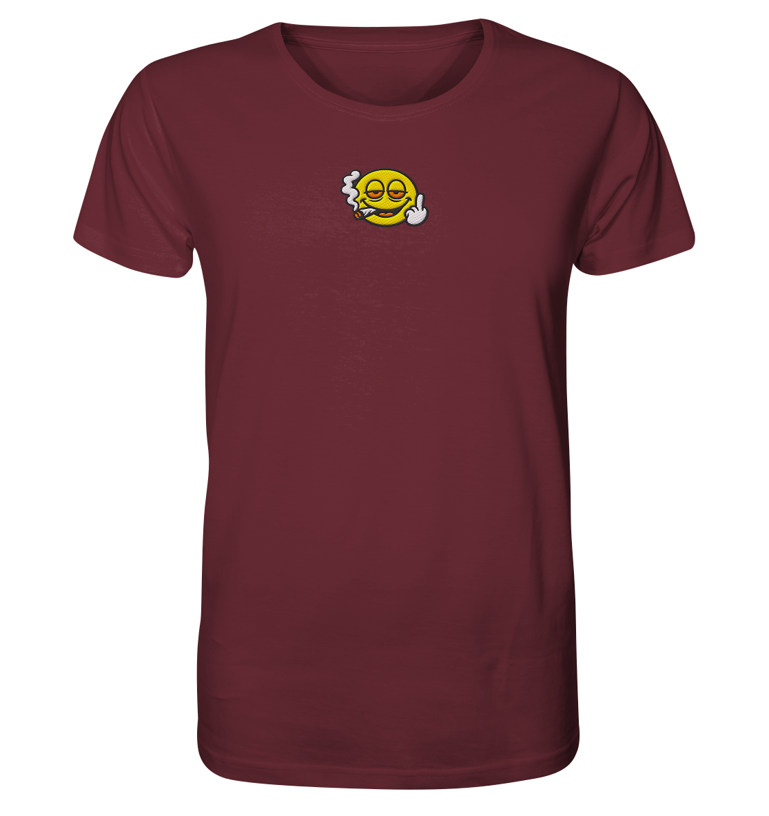 Smiley mit Mittelfinger – Wie ein Joint, nur zum Anziehen - Organic Shirt (Stick)