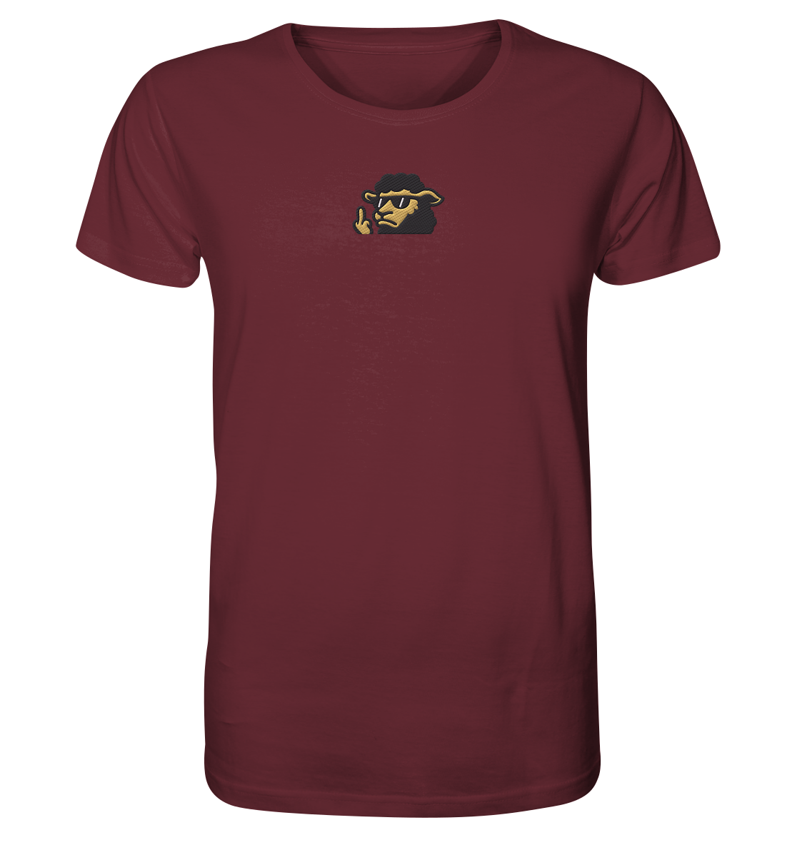 Schwarzes Schaf mit Mittelfinger – Lieber auffallen als mitlaufen - Organic Shirt (Stick)