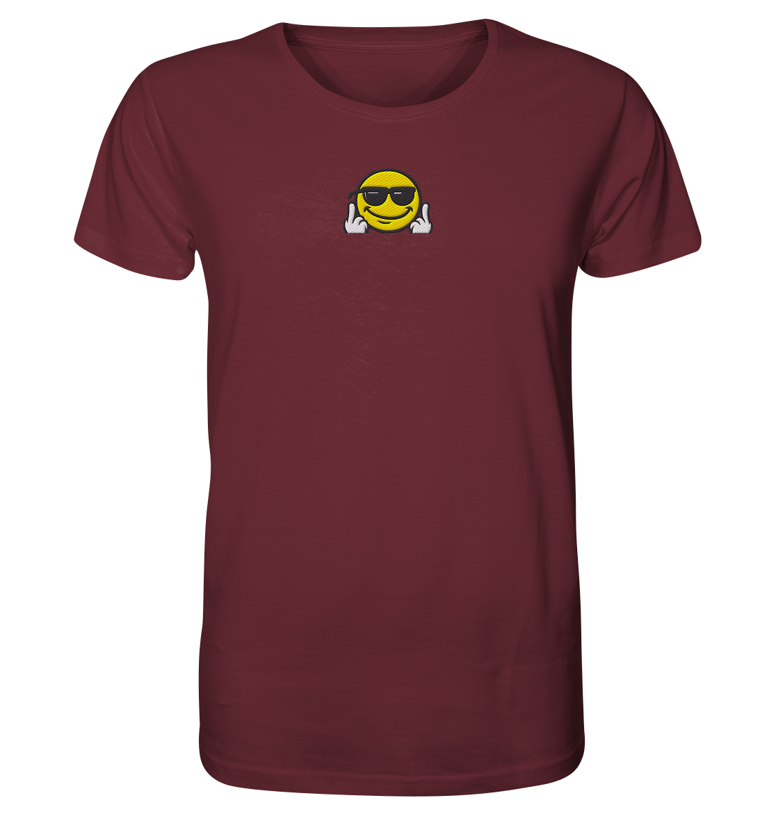 Smiley mit Mittelfinger – Gute Laune. Schlechte Laune. Klar geregelt. - Organic Shirt (Stick)
