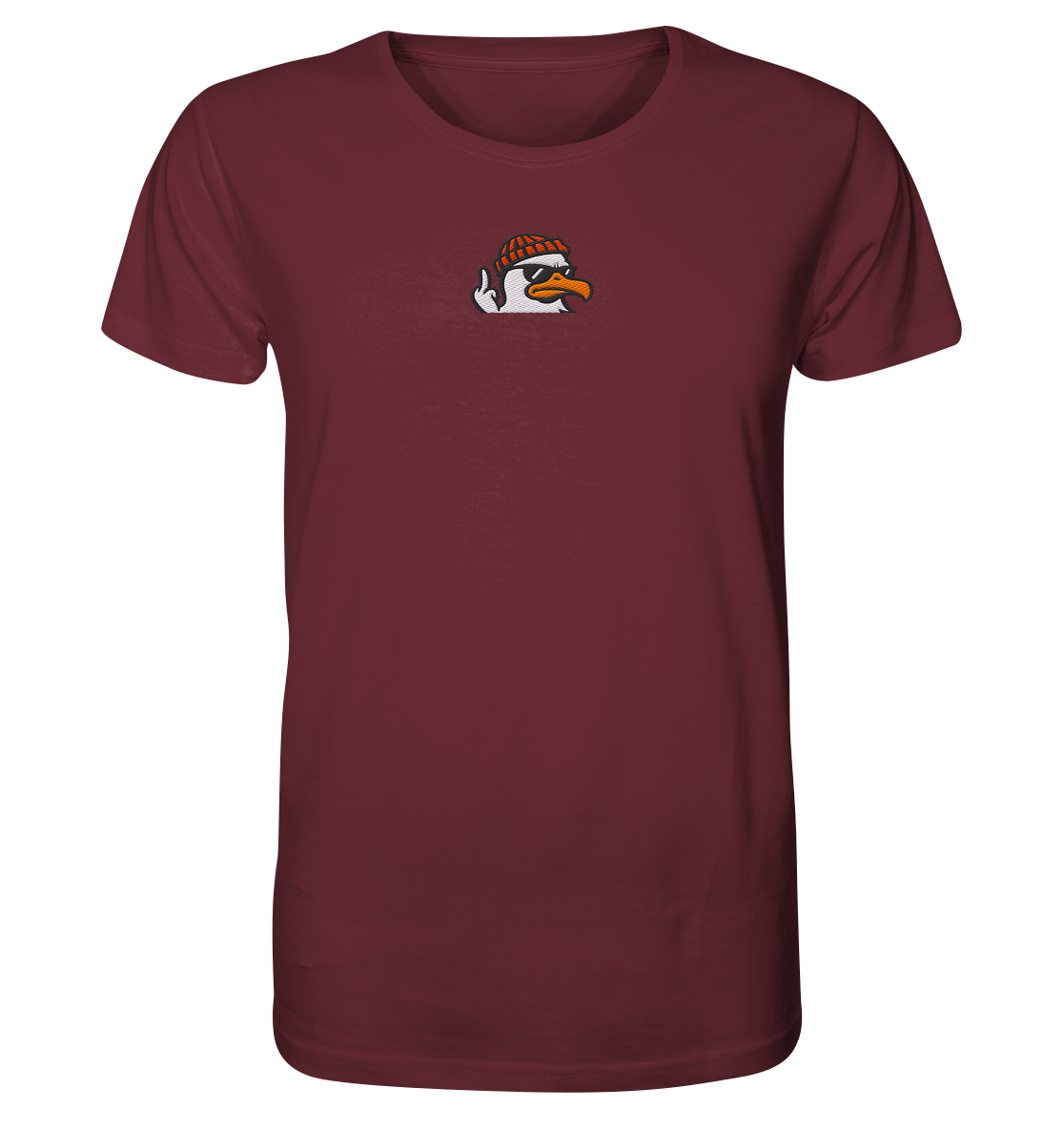 Möwe mit Mittelfinger – Klarstellung in Federform - Organic Shirt (Stick)