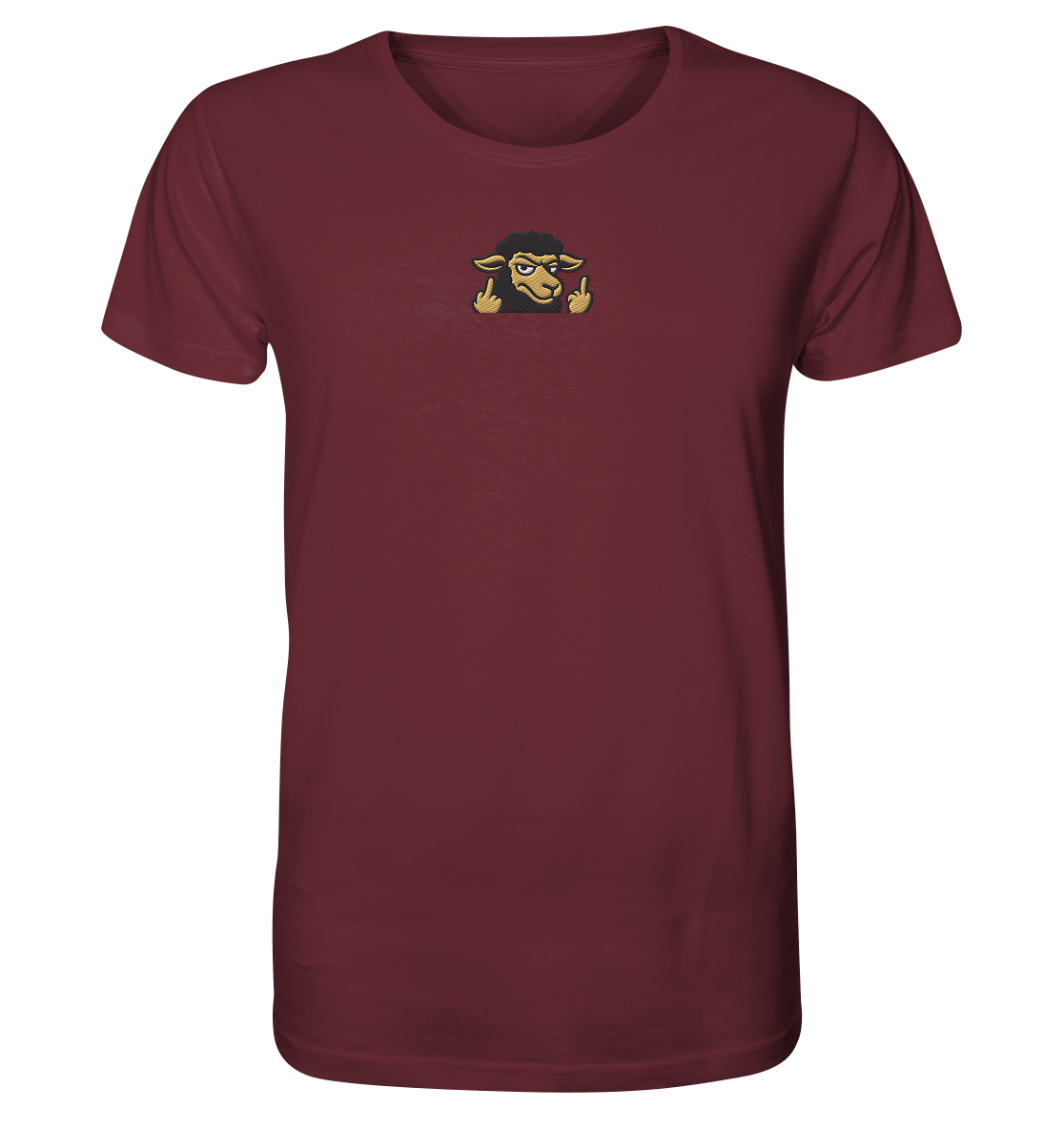 Schwarzes Schaf mit Mittelfinger – Das stille Nein in Stoffform - Organic Shirt (Stick)