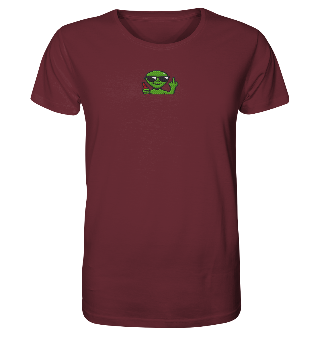 Alien mit Mittelfinger – Der Club gehört den Sternen - Organic Shirt (Stick)