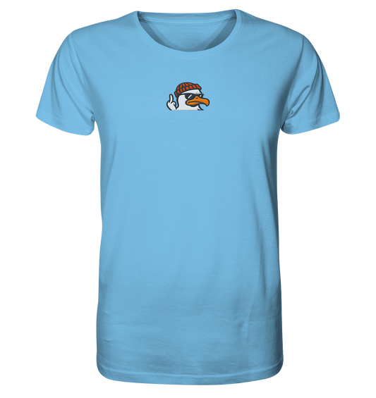 Möwe mit Mittelfinger – Klarstellung in Federform - Organic Shirt (Stick)