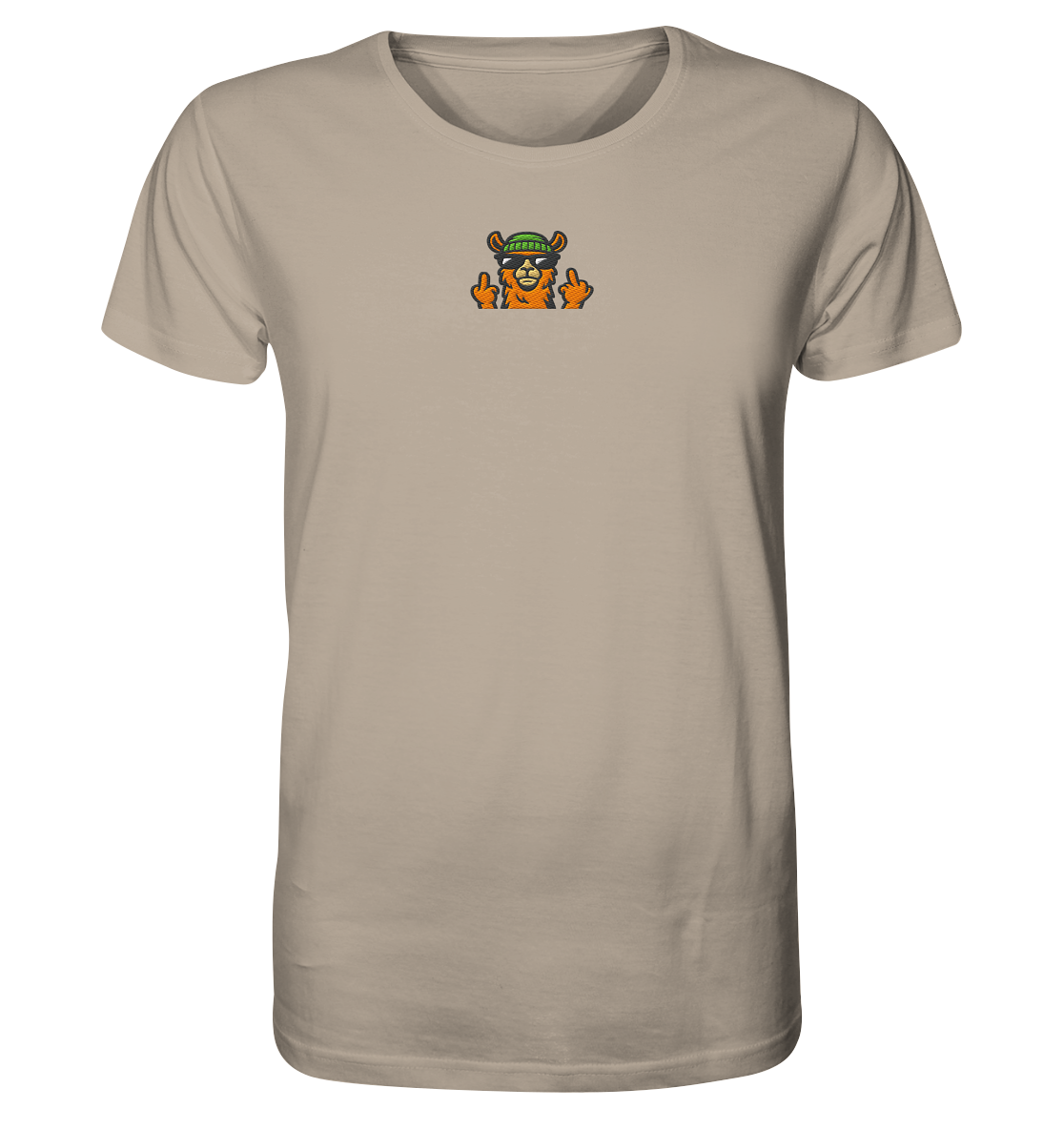 Lama mit Mittelfinger – Dein freches Statement gegen nervige Fragen und blöde Menschen - Organic Shirt (Stick)