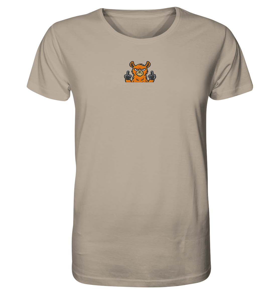 Lama mit Mittelfinger – Das Modeaccessoire für klare Kante und Ruhe - Organic Shirt (Stick)