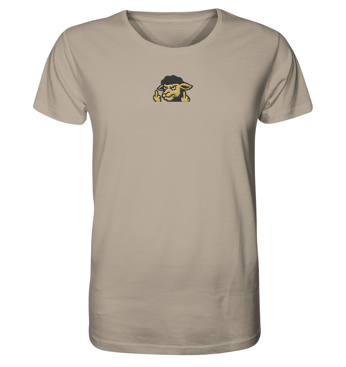 Schwarzes Schaf mit Mittelfinger – Für alle, die nicht dazugehören wollen - Organic Shirt (Stick)