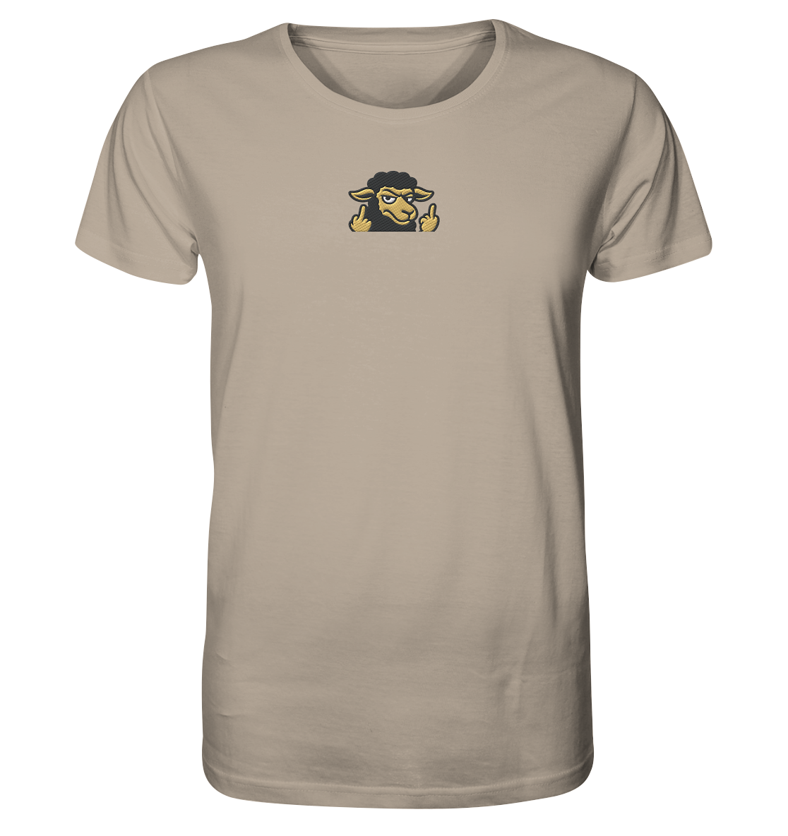 Schwarzes Schaf mit Mittelfinger – Das stille Nein in Stoffform - Organic Shirt (Stick)