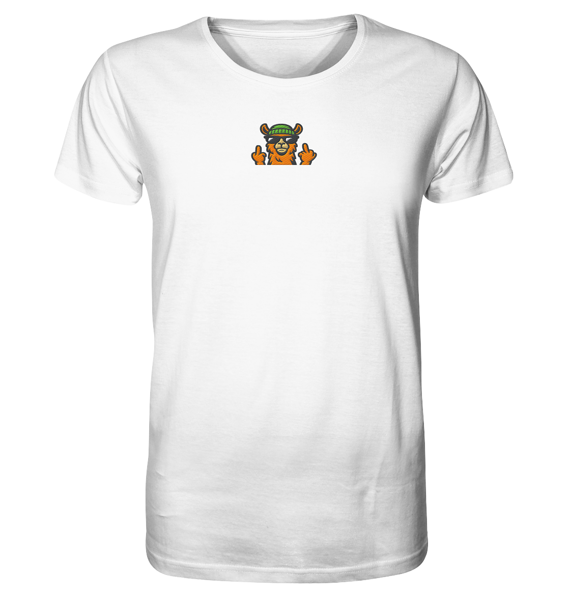 Lama mit Mittelfinger – Dein freches Statement gegen nervige Fragen und blöde Menschen - Organic Shirt (Stick)