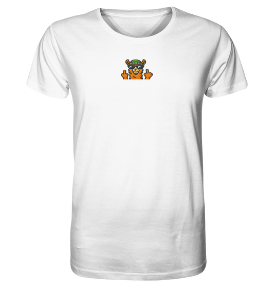 Lama mit Mittelfinger – Dein freches Statement gegen nervige Fragen und blöde Menschen - Organic Shirt (Stick)