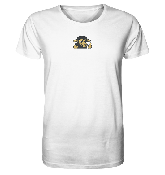 Schwarzes Schaf mit Mittelfinger – Das stille Nein in Stoffform - Organic Shirt (Stick)
